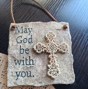 Decorative Stone Wall Hanging with Cross